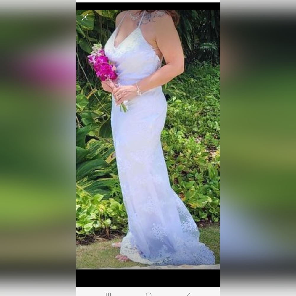 White Lace Wedding/Prom Gown US size 14 but fits like a 10 or 12